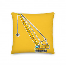 Construction Crane Gantry Pillow Cushion Kids Best Pillow Jib Truck Yellow
