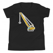Youth Construction Crane With Jib Yellow Youth Short Sleeve T-Shirt