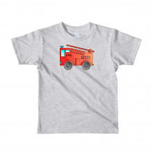Kids Phonics Fire Truck Hand Drawn Short Sleeve T-Shirt
