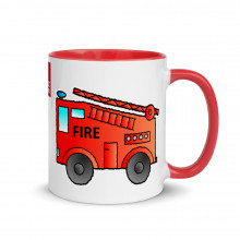 Fire Truck Mug Rescue Mug Emergency Service Mug With Color Inside Gift Ideas