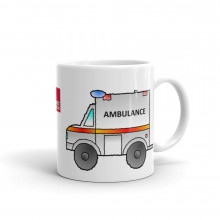 Ambulance Mug Cartoon Ambulance Mug Emergency Services Appliance Mug