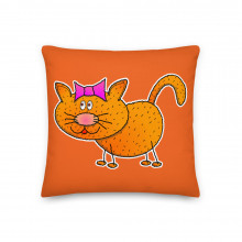 Kitten Pillow Cat Cushion Hand Drawn Cute Best Pillow Funny Cartoon Cat