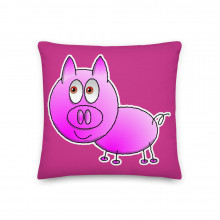 Piglet Pink Pig Hand Drawn Pillow Cushion Premium Pillow Best Cushion Animal Lover Pet Fan 