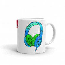 DJ Headphones Mug Music EDM Mug Hand Drawn Ravers Clubbing Mug Coffee