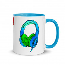 DJ Headphones Mug Presenter Mug Radio Mug Color Inside Mug Gift Ideas