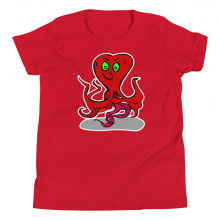 Octoplasmo Alien Monster Robot Sci-Fi Japanese Fun Cartoon Octopus 8-Legged Youth Short Sleeve T-Shirt