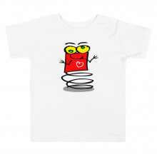 Boingy the Red Bouncing Valentines Day Love Heart Alien Robot Spring Cute Toddler Short Sleeve Tee