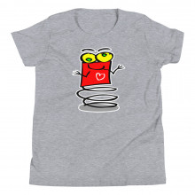 Boingy the Red Bouncing Valentines Day Love Heart Alien Robot Spring Cute Youth Short Sleeve T-Shirt