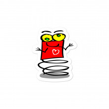 Boingy the Red Bouncing Valentines Day Love Heart Alien Robot Spring Cute Bubble-free stickers